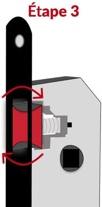 Serrure à encastrer NF V/BR 1 clé Thirard 901502 Carré 7 mm, entr’axe 70 mm. 1 clé