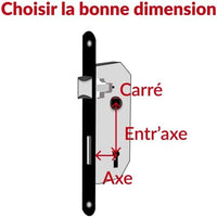 Serrure à encastrer NF V/BR 1 clé Thirard 901502 Carré 7 mm, entr’axe 70 mm. 1 clé