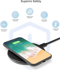 Eono Chargeur Induction C1 Chargeur sans Fil Qi certifié 15W Max Pad de Charge Rapide Chargeur pour iPhone 13/12 Mini/12 Pro, Galaxy S20/20+/20 Ultra, Noir(Non AC Adaptateur)