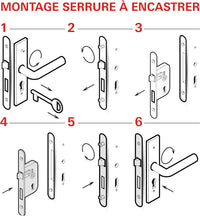 Serrure à encastrer NF V/BR 1 clé Thirard 901502 Carré 7 mm, entr’axe 70 mm. 1 clé