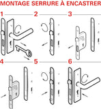 Serrure à encastrer NF V/BR 1 clé Thirard 901502 Carré 7 mm, entr’axe 70 mm. 1 clé