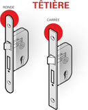 Serrure à encastrer NF V/BR 1 clé Thirard 901502 Carré 7 mm, entr’axe 70 mm. 1 clé