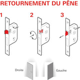 Serrure à encastrer NF V/BR 1 clé Thirard 901502 Carré 7 mm, entr’axe 70 mm. 1 clé