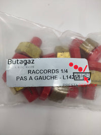 Raccord bouteille GAZ 1/4 pas a gauche L14218 ( SACHET DE 5 raccord )