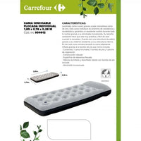 Le lit gonflable Carrefour vu de face, montrant sa surface en velours