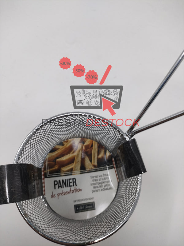 Panier à frites rond en métal ( lot de 6 ) KA2048