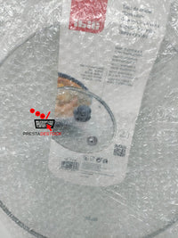 Vue d'ensemble du couvercle en verre Ibili de 32 cm, montrant son état neuf