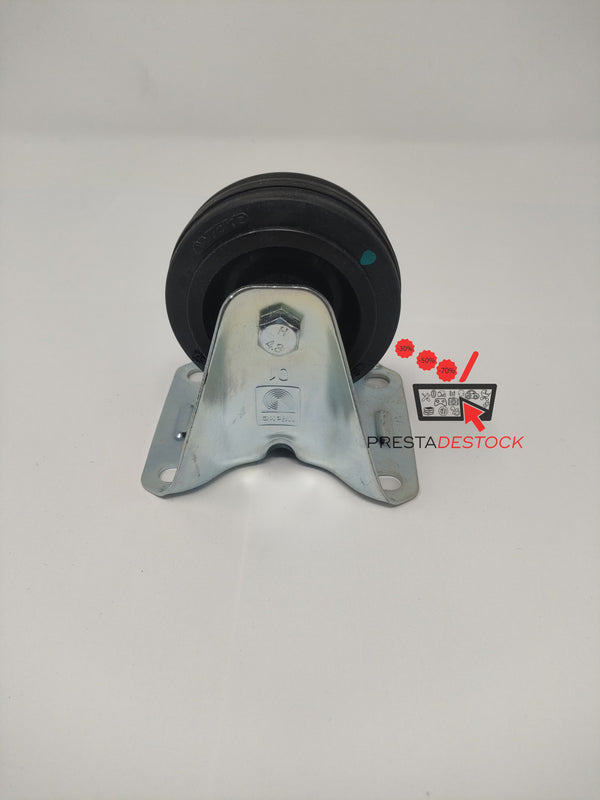 Roulette fixe Wicke de 80 mm de diamètre, référence 01/80/25R, avec un support métallique