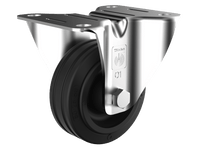 Roulette fixe Wicke de 80 mm de diamètre, référence 01/80/25R, avec un support métallique