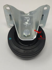 Roulette fixe Wicke de 80 mm de diamètre, référence 01/80/25R, avec un support métallique