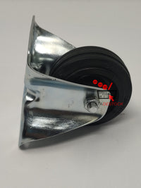 Roulette fixe Wicke de 80 mm de diamètre, référence 01/80/25R, avec un support métallique