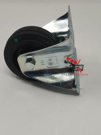 Roulette fixe Wicke de 80 mm de diamètre, référence 01/80/25R, avec un support métallique