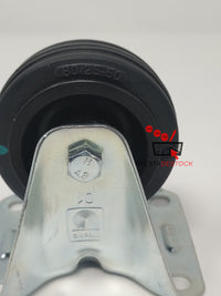 Roulette fixe Wicke de 80 mm de diamètre, référence 01/80/25R, avec un support métallique