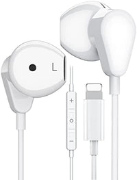 Auriculares internos para iPhone, auriculares estéreo de alta fidelidad con cable y cancelación de ruido con micrófono y volumen integrados