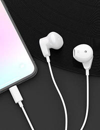 Écouteurs intra-auriculaires pour iPhone, écouteurs stéréo HiFi filaires à suppression de bruit avec micro et volume intégrés