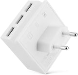 New Compact Charger Hub 3 in 1 Phone Holder - White 3 USB Ports