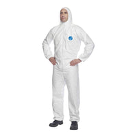 DuPont Tyvek 200 EasySafe Chemical Protection Jacket with Hood, Category III, Type 5 & 6 | White | Size XL