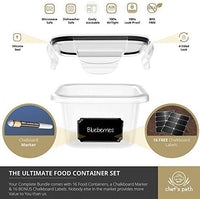 Ensemble de récipients de stockage de céréales et d'aliments Chef's Path - Récipients en plastique hermétiques avec couvercles faciles à clipser