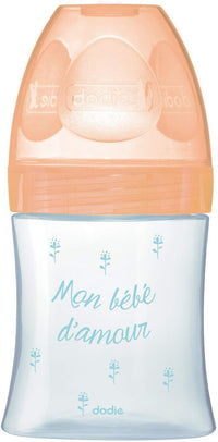 NEW Dodie Baby Bottle Sensation GLASS 150ml BEIGE BICHE 0-6 months flat teat flow 1