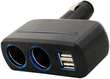 Black Car Charger 2 USB Port Charger DC 12V 24V LED Lighting