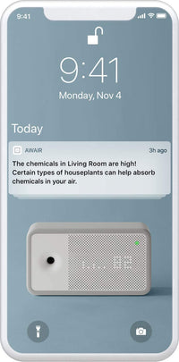 AWAIR - Appareil de Mesure de la Qualité de l'Air, CO2 (détecteur de dioxyde de carbone), de la Température, de l'Humidité, des Particules Fines (pm2.5) et des Composés Organiques Volatils (COV)