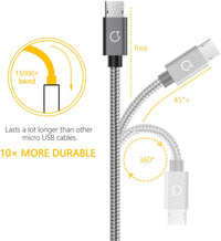 Micro USB Cable [1m+1.5m+2m / Set of 3], Gritin Braided Nylon Samsung Sony HTC