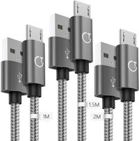 Cable Micro USB [1m+1.5m+2m / Juego de 3], Nylon trenzado Gritin Samsung Sony HTC