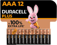 AAA Plus Alkaline Batteries, 1.5 V LR03 MN2400, Pack of 12