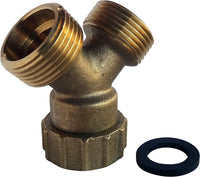 SOMATHERM FOR YOU - 2-way swivel nut branch 20/27 M20/27 - 20/27 Y-shaped brass connection for supplying 2 20/27 sanitary appliances such as a washing machine or dishwasher 