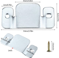 4 Pack Universal Metal Sectional Sofa Fixing Brackets with Screws (96 x 40mm)