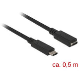 DELOCK SuperSpeed ​​USB Extension Cable USB 3.1 Gen 1 USB Type-Cmale &gt; Female 3 A 0.5 m Black