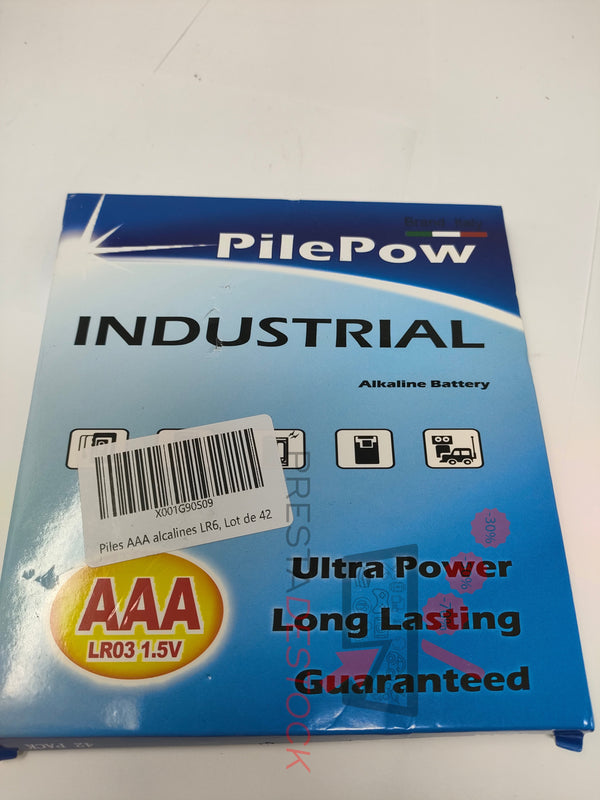 PilePow Paquete de 42 pilas AAA alcalinas industriales LR03 de 1,5 V