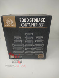 Ensemble de récipients de stockage de céréales et d'aliments Chef's Path - Récipients en plastique hermétiques avec couvercles faciles à clipser