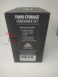 Ensemble de récipients de stockage de céréales et d'aliments Chef's Path - Récipients en plastique hermétiques avec couvercles faciles à clipser