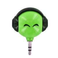 Green ADAPTERS FOR connecting two HEADPHONES Practical simple music splitter