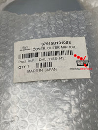 Vue du couvercle de rétroviseur Subaru, référence OEM 87915B1010S8, de couleur Silver Metallic.