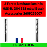 2 Forets 4 mm à métaux laminés HSS-R, DIN 338 métal Bosch Accessories 2609255007