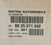 Photo d'un jeu de plaquettes de frein d'origine Renault Matra, référence 6025071042