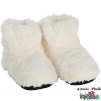 Habibi cream plush boots with massage soles hot shoes hot water bottle feet